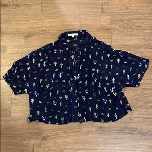 Cactus button down top